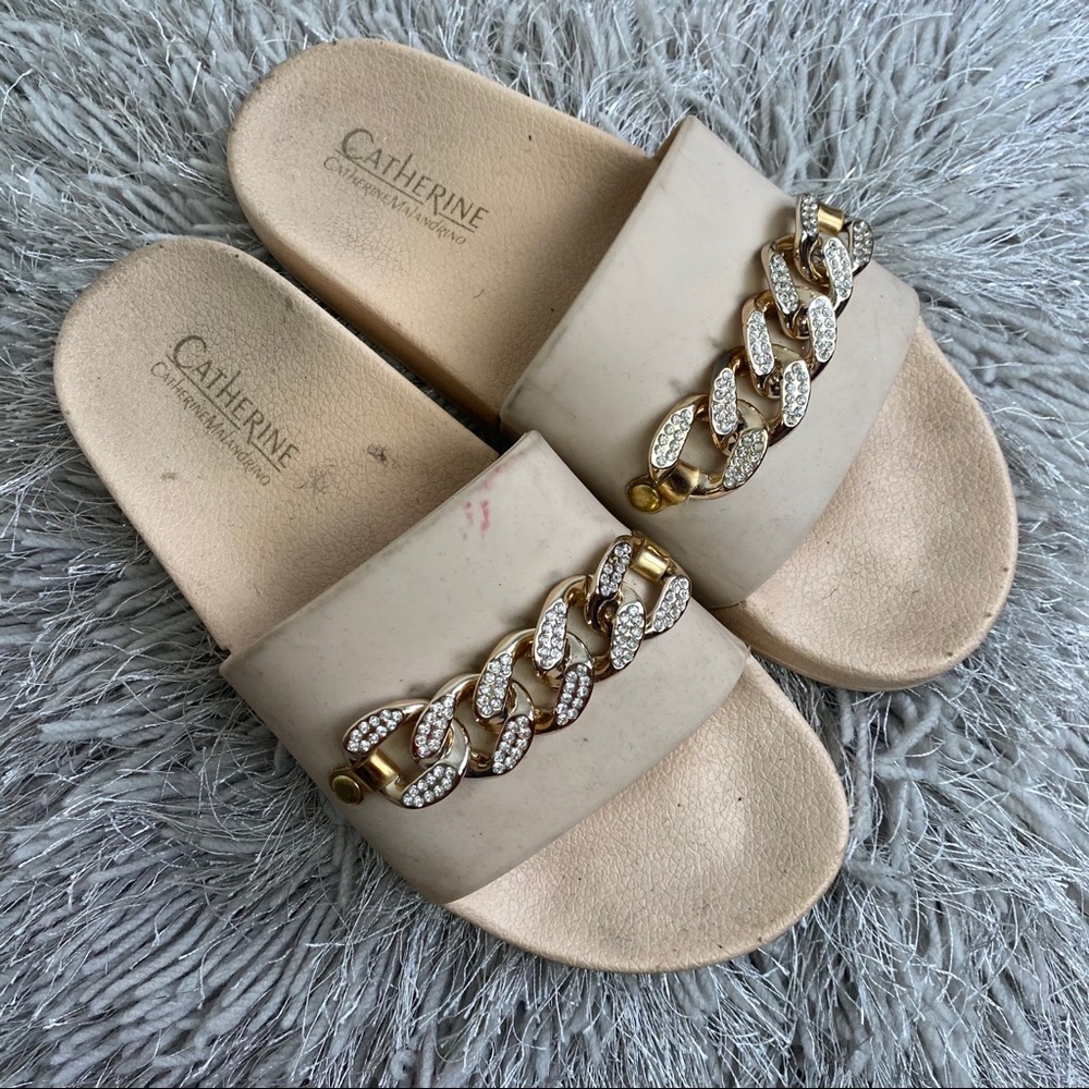 Catherine Malandrino Chain Link Set Slides - image 2